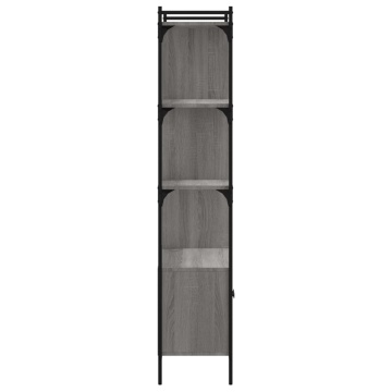 Bibliotecă cu uși gri sonoma 76,5x30x154,5 cm lemn compozit - Img 5