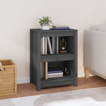 Bibliotecă, gri, 50x35x68 cm, lemn masiv de pin - Img 1
