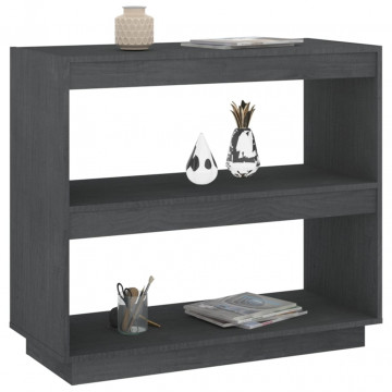 Bibliotecă, gri, 80x35x71 cm, lemn masiv de pin - Img 4