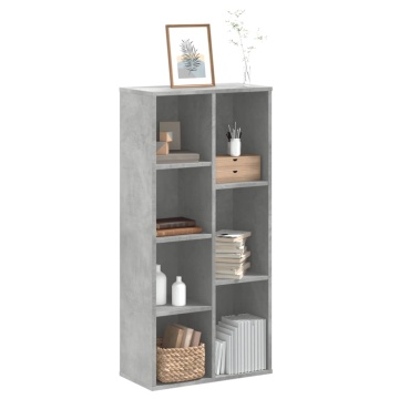 Bibliotecă, gri beton, 50x25x105 cm, lemn compozit - Img 1
