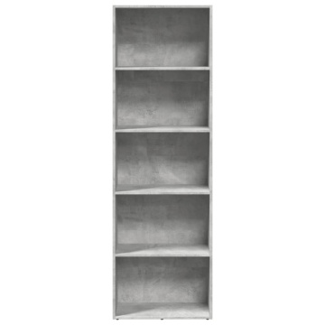 Bibliotecă, gri beton, 60x30x189 cm, lemn prelucrat - Img 4