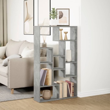 Bibliotecă, gri beton, 72x20x120 cm, lemn prelucrat - Img 4