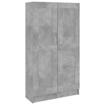 Bibliotecă, gri beton, 82,5 x 30,5 x 150 cm, lemn prelucrat - Img 2