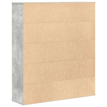 Bibliotecă, gri beton, 89x24x101,5 cm, lemn prelucrat - Img 5