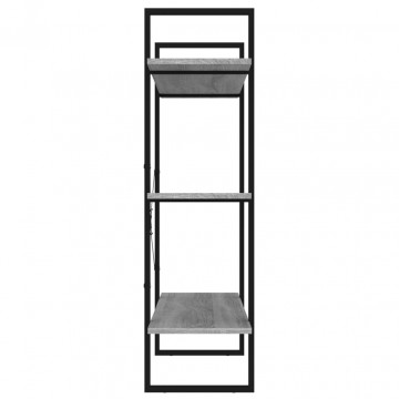 Bibliotecă, gri sonoma, 100x30x105 cm, lemn prelucrat - Img 5
