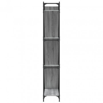 Bibliotecă, gri sonoma, 79x30x180 cm, lemn prelucrat/metal - Img 5