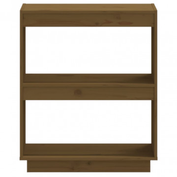Bibliotecă, maro miere, 60x35x71 cm, lemn masiv de pin - Img 8