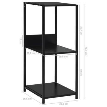 Bibliotecă mică, negru, 33,5 x 39,6 x 79,7 cm, lemn prelucrat - Img 6