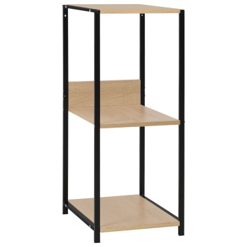 Bibliotecă mică negru/stejar, 33,5x39,6x79,7 cm, lemn prelucrat - Img 2
