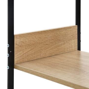 Bibliotecă mică negru/stejar, 33,5x39,6x79,7 cm, lemn prelucrat - Img 7
