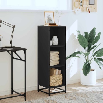 Bibliotecă, negru,33,5x33x107,5 cm, lemn prelucrat - Img 3