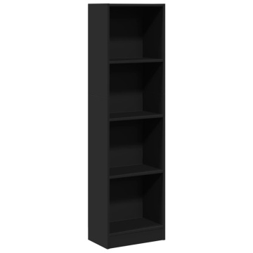 Bibliotecă, negru, 40x24x143 cm, lemn prelucrat - Img 2