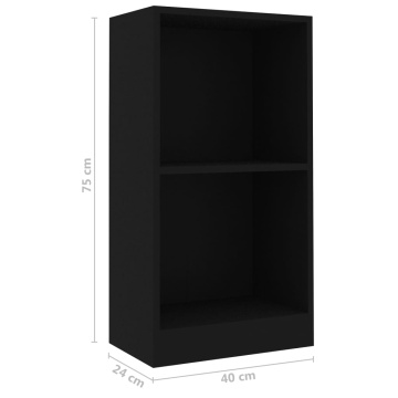 Bibliotecă, negru, 40x24x75 cm, lemn prelucrat - Img 5