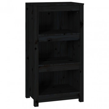 Bibliotecă, negru, 50x35x97 cm, lemn masiv de pin - Img 2