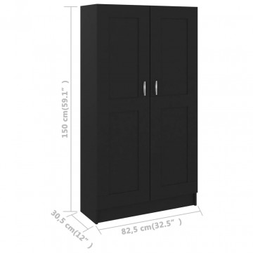 Bibliotecă, negru, 82,5 x 30,5 x 150 cm, PAL - Img 7