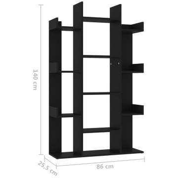 Bibliotecă, negru, 86x25,5x140 cm, PAL - Img 6