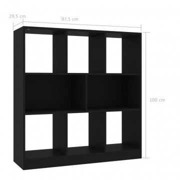 Bibliotecă, negru, 97,5x29,5x100 cm, PAL - Img 5