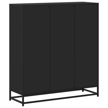 Bibliotecă, negru, 97,5x33x107,5 cm, lemn prelucrat și metal - Img 5