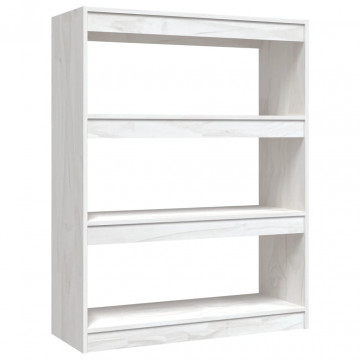 Bibliotecă/Separator cameră, alb, 100x30x103 cm, lemn masiv pin - Img 2