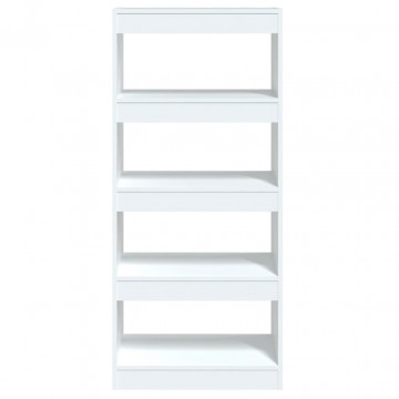 Bibliotecă/Separator cameră, alb, 60x30x135 cm, lemn prelucrat - Img 8