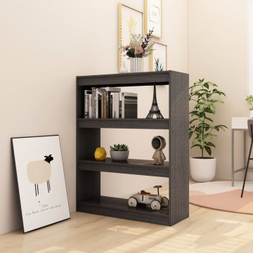 Bibliotecă/Separator cameră, gri, 100x30x103 cm, lemn masiv pin - Img 3