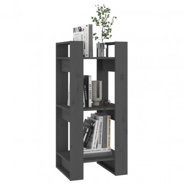 Bibliotecă/Separator cameră, gri, 41x35x91 cm, lemn masiv pin - Img 3