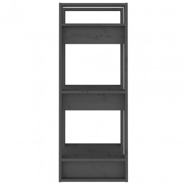 Bibliotecă/Separator cameră, gri, 41x35x91 cm, lemn masiv pin - Img 6