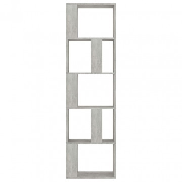 Bibliotecă/Separator cameră, gri beton, 45x24x159 cm, PAL - Img 8