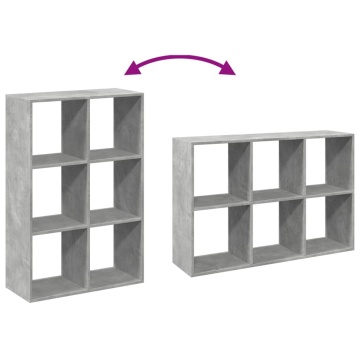 Bibliotecă/separator cameră gri beton 69,5x29x103,5 cm lemn - Img 7