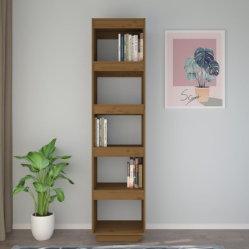 Bibliotecă/Separator cameră, maro miere, 40x35x167 cm lemn pin - Img 3