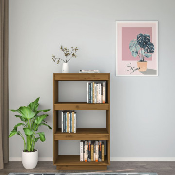 Bibliotecă/Separator cameră maro miere 60x35x103cm lemn pin - Img 3
