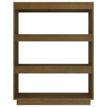 Bibliotecă/Separator cameră maro miere 80x35x103 cm lemn pin - Img 8