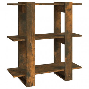 Bibliotecă/Separator cameră, stejar afumat, 80x30x87 cm - Img 2