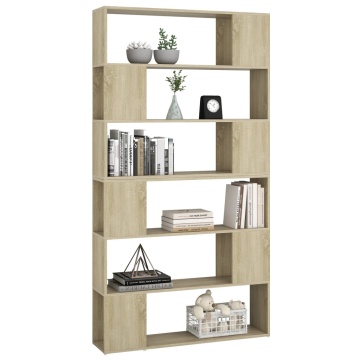 Bibliotecă/Separator cameră, stejar sonoma, 100x24x188 cm - Img 4