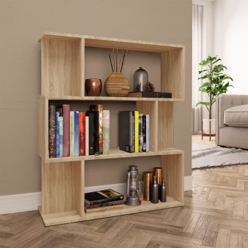 Bibliotecă/Separator cameră, stejar Sonoma, 80x24x96 cm, PAL - Img 1