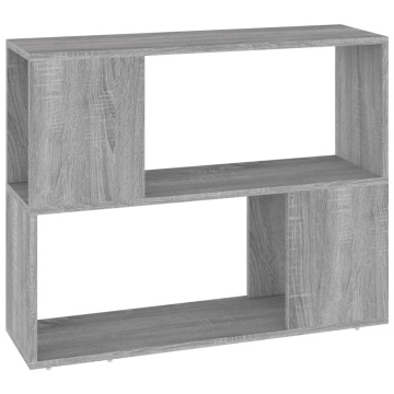 Bibliotecă/Separator de cameră, gri sonoma, 80x24x63 cm - Img 2
