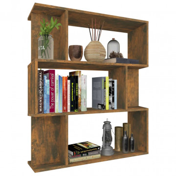 Bibliotecă/Separator stejar fumuriu 80x24x96cm lemn prelucrat - Img 5
