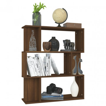 Bibliotecă/Separator, stejar maro, 80x24x96 cm , lemn prelucrat - Img 6
