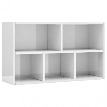 Bibliotecă/Servantă, alb extralucios, 50x25x80 cm, PAL - Img 7