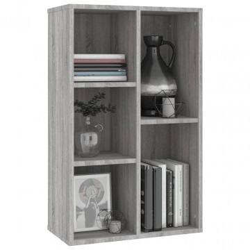 Bibliotecă/Servantă, gri sonoma, 50x25x80 cm, lemn prelucrat - Img 4