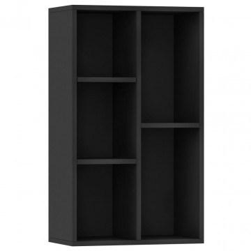Bibliotecă/Servantă, negru, 50x25x80 cm, PAL - Img 2