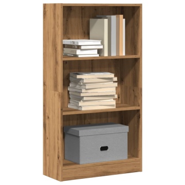 Bibliotecă, stejar artizanal, 60x24x109 cm, lemn prelucrat - Img 1