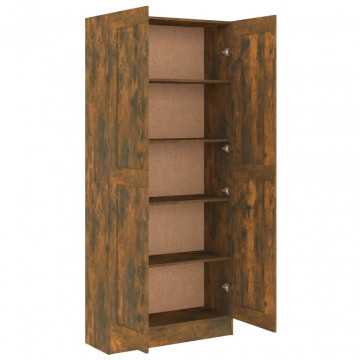 Bibliotecă, stejar fumuriu, 82,5x30,5x185,5 cm, lemn prelucrat - Img 5