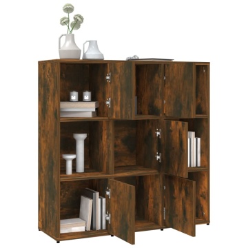 Bibliotecă, stejar fumuriu, 90x30x90 cm, lemn prelucrat - Img 4