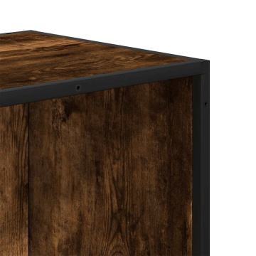 Bibliotecă stejar fumuriu 97,5x33x107,5 cm lemn prelucrat/metal - Img 6