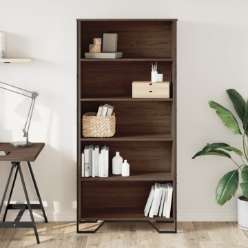 Bibliotecă, stejar maro, 80x31x169 cm, lemn prelucrat - Img 3