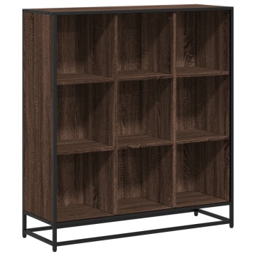 Bibliotecă, stejar maro, 97,5x33x107,5 cm, lemn prelucrat/metal - Img 2