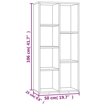 Bibliotecă, stejar Sonoma, 50x25x106 cm, lemn prelucrat - Img 6