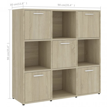 Bibliotecă, stejar Sonoma, 90 x 30 x 90 cm, PAL - Img 7