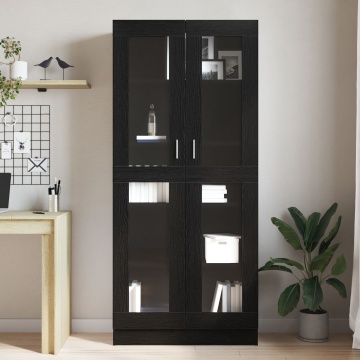 Biblioteci, 2 buc. stejar negru 82,5x30,5x185 cm lemn prelucrat - Img 4